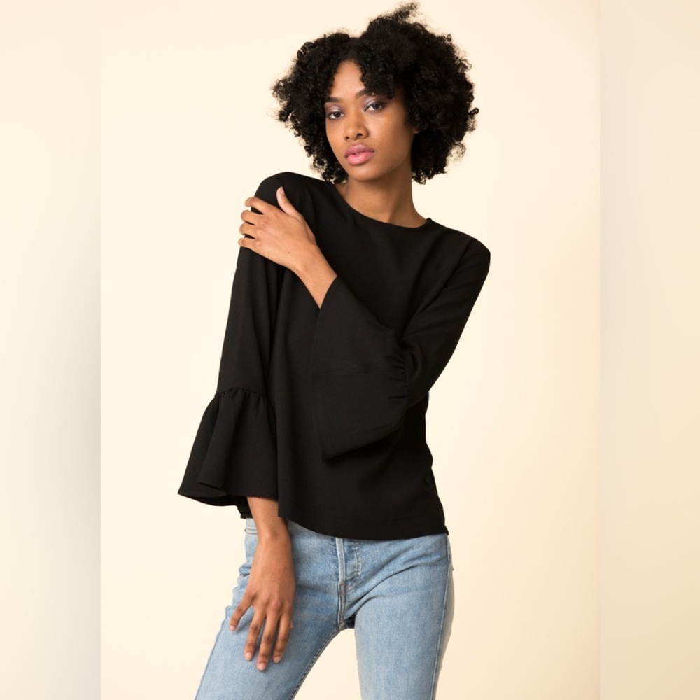 Ganni Olive Clark Blouse, size 42 (L)